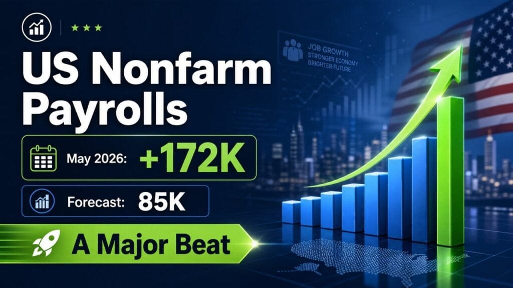 US Nonfarm Payrolls Increase by 172K in May 2026