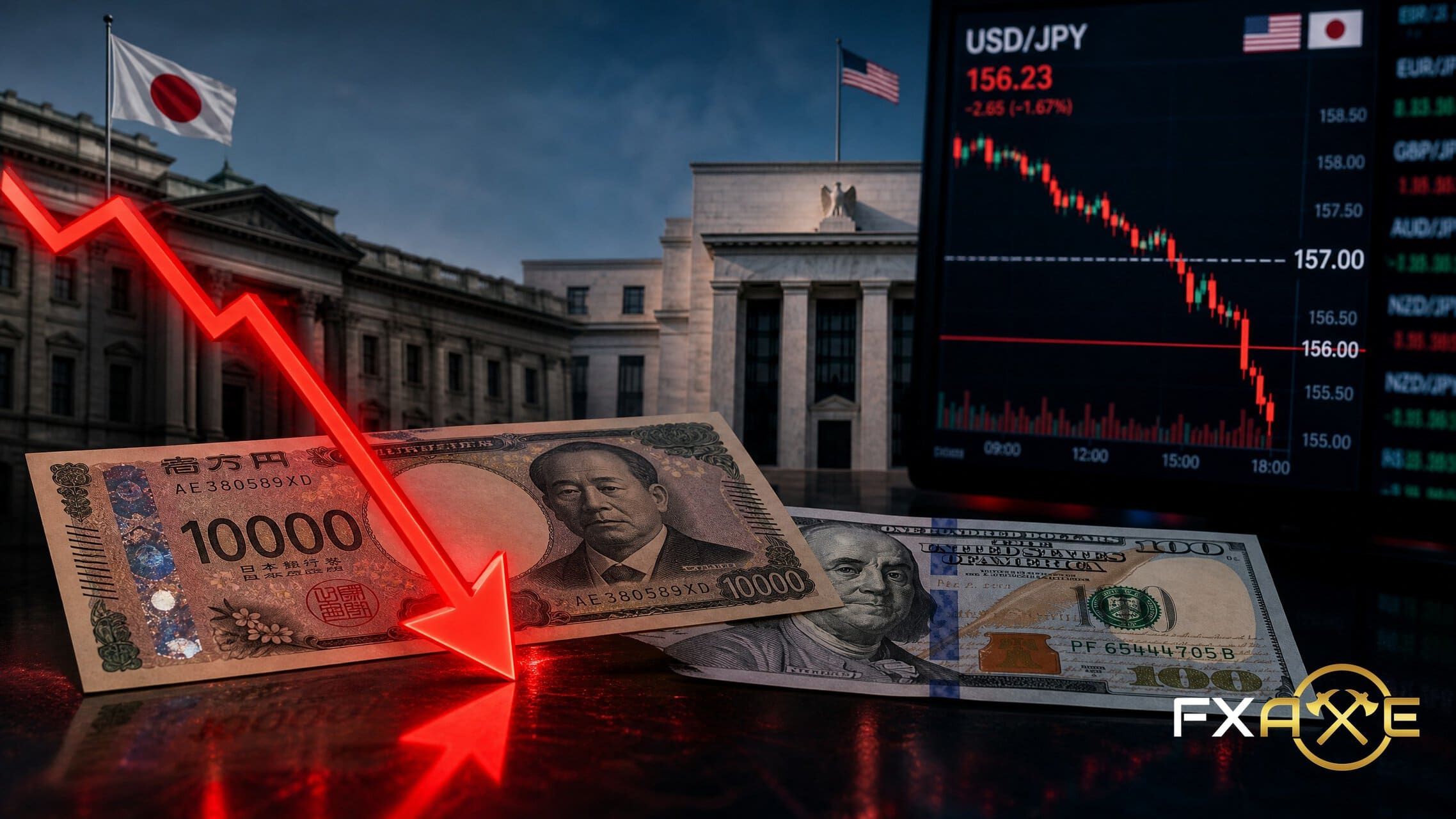USD/JPY Falls Below 157.00 After Japan and U.S. Confirm Joint Yen-Buying Intervention