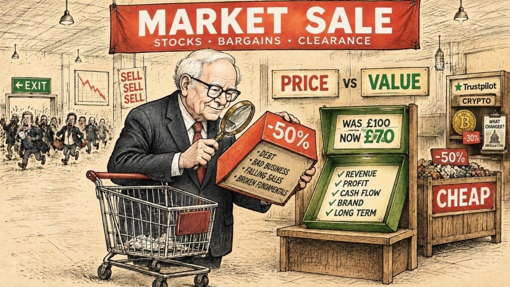 Warren Buffett looking for investment opportunities in a falling market