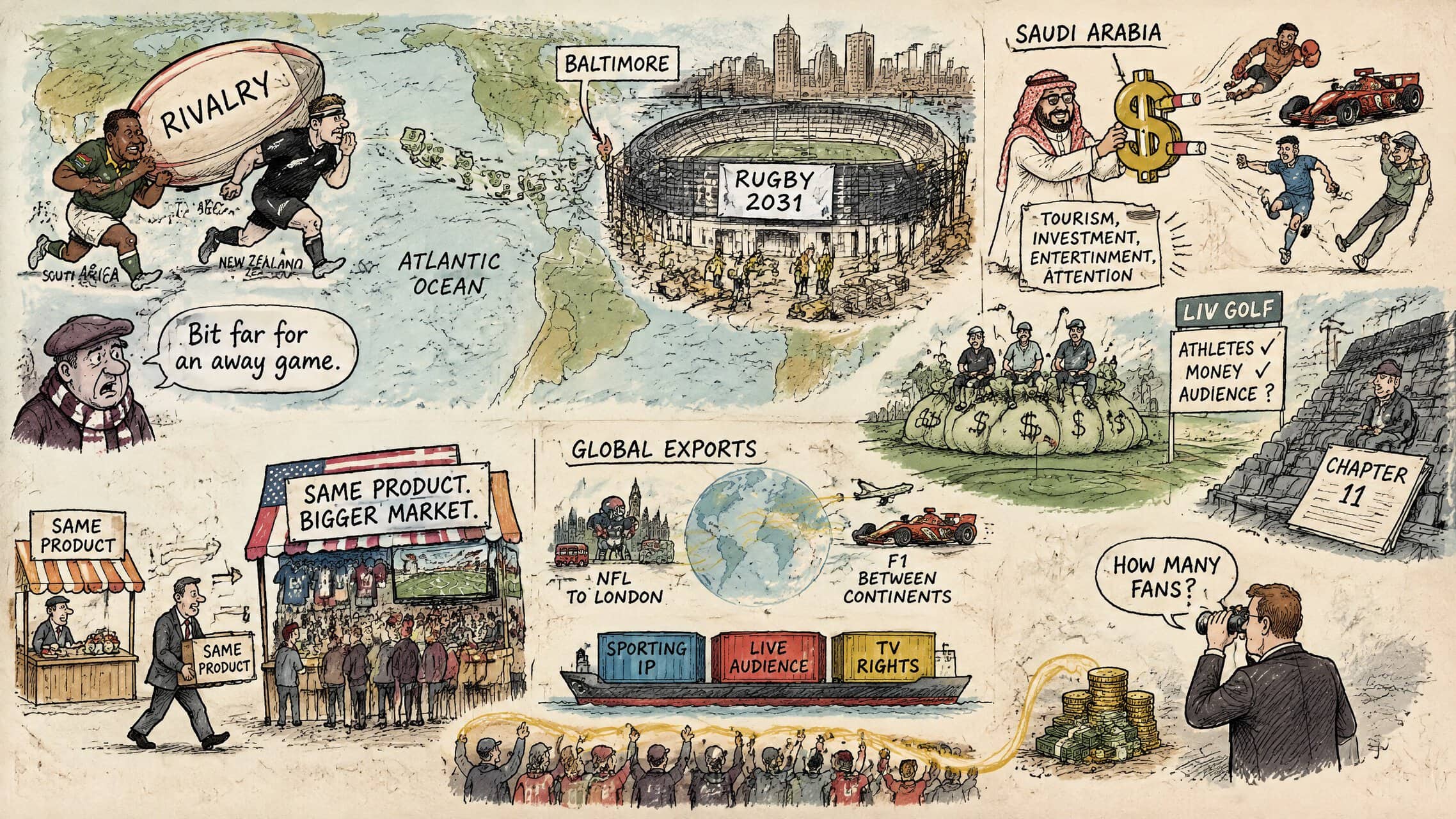 Sport following the money as rugby, LIV Golf and global events move into new markets